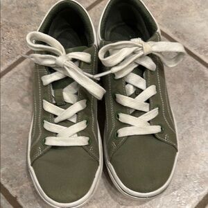 Skechers Olive Sneakers with White Accents